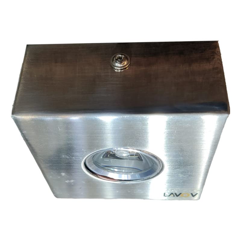 LAVOV Aluminium 3W- Square Surface Cob Downlight - Surface, Body Colour - Satin Nickel, LED - Warm White (3k) | 2 Years Warranty | by Jainsons Lights