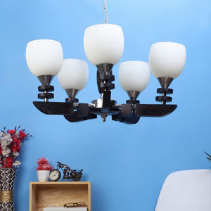 ELIANTE Metal Chandelier Silver for Living Room, Bedroom, Dining Room, Kitchen | by Jainsons Lights