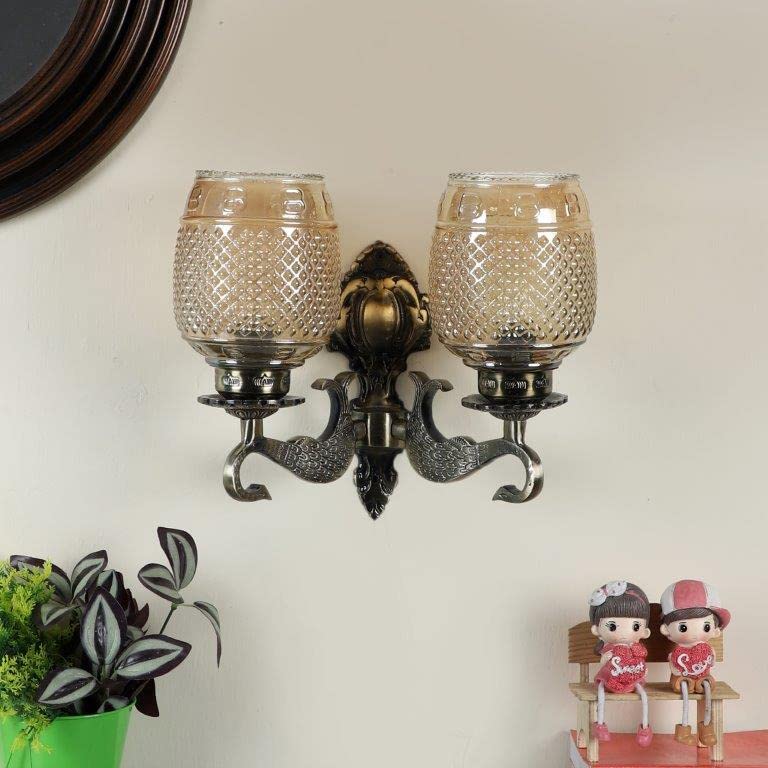ELIANTE Trinquil Aluminium Wall Light Antique Brass for Living Room, Bedroom, Dining Room, Kitchen | 3 Years Warranty | Free - LED LAMP