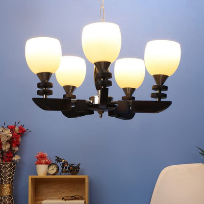 ELIANTE Metal Chandelier Silver for Living Room, Bedroom, Dining Room, Kitchen | by Jainsons Lights