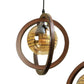 ELIANTE Wood Hanging Ligh Brown Base Gold White Shade Hanging Light for Living Room, Bedroom, Dining Room, Kitchen | by Jainsons Lights