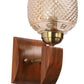 ELIANTE Brown Wood Base Gold White Shade Wall Light - 5314-1W-Gold - Bulb Included