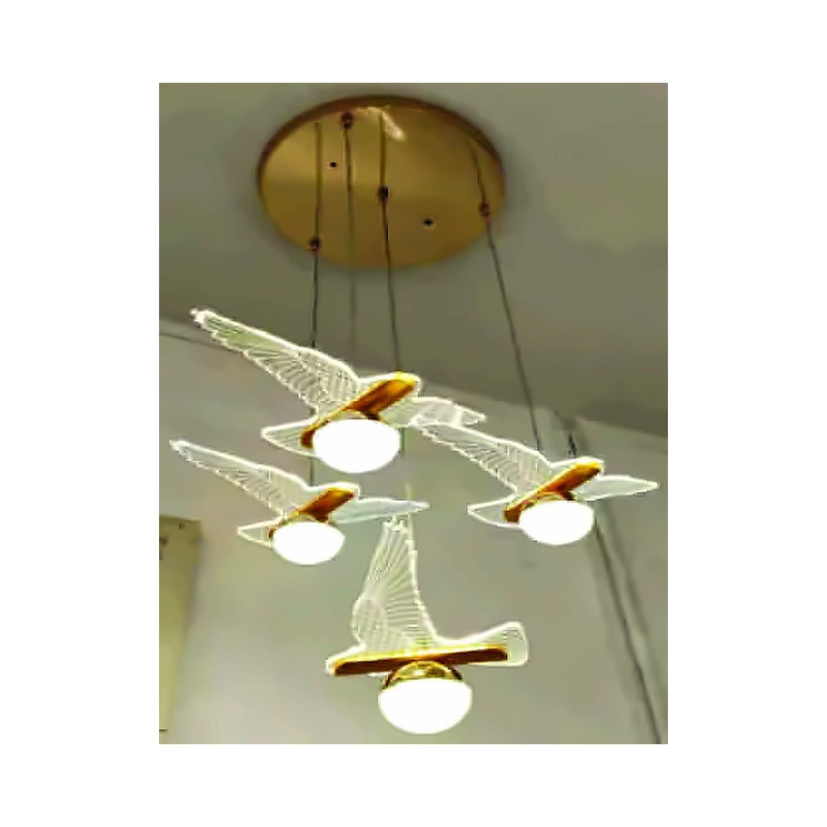 Eliante Flying Cluster Pendant Light – Frosted & Clear Glass, Metal