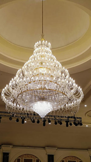 Premium Multi-Layer Crystal Bespoke Chandelier for Atrium Spaces