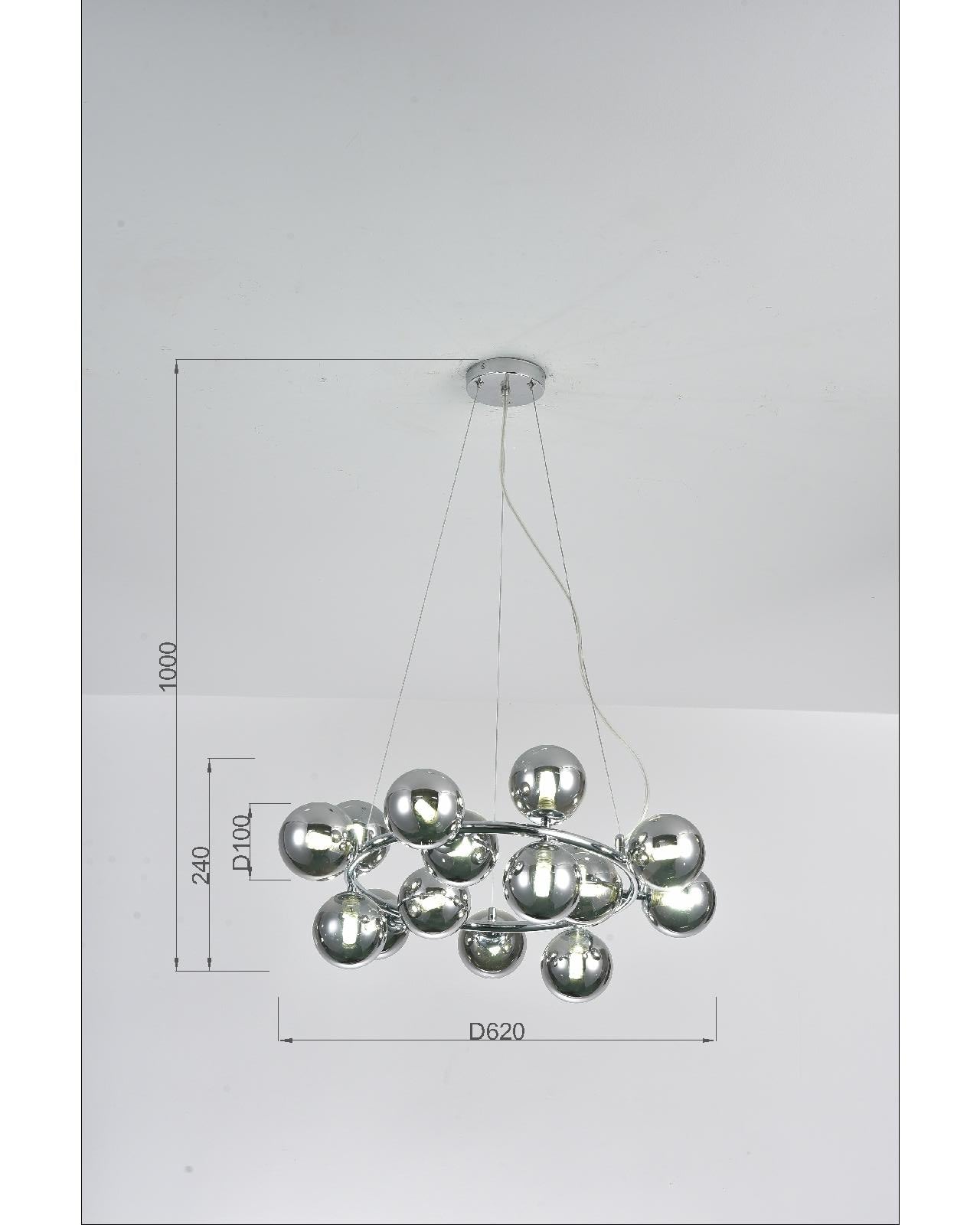 JSPHILO-Chrome 6-199-15xG9 Luxury Chandelier