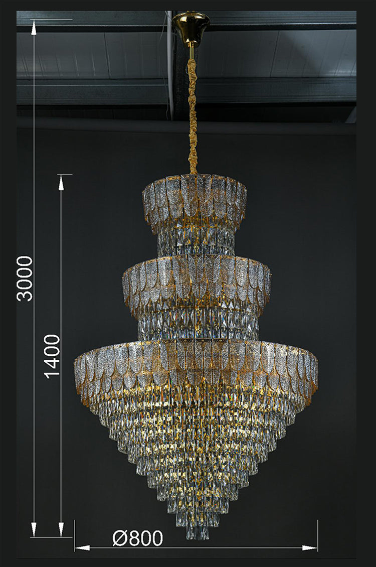 JSPHILO 6-250-31xE14 Shine Double Height Chandeleir
