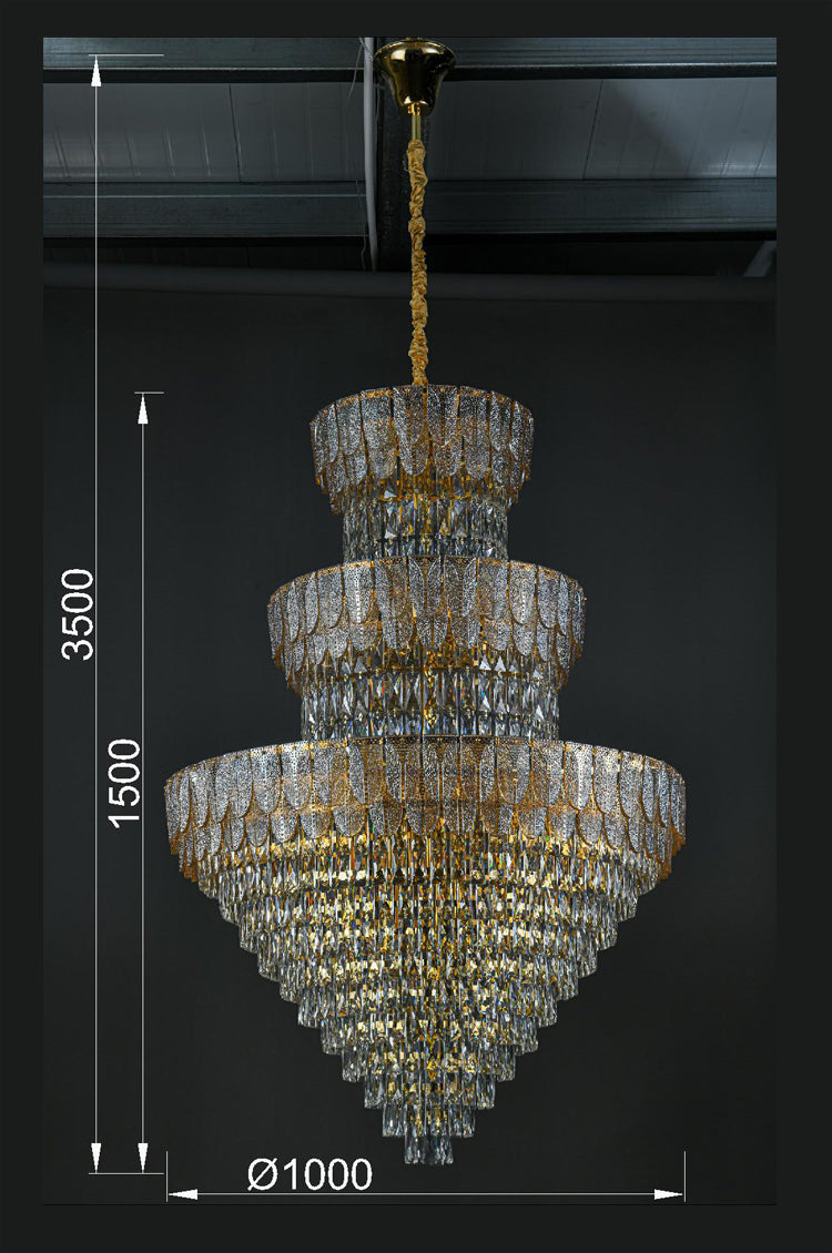 JSPHILO 6-251-40xE14 Shine Double Height Chandeleir