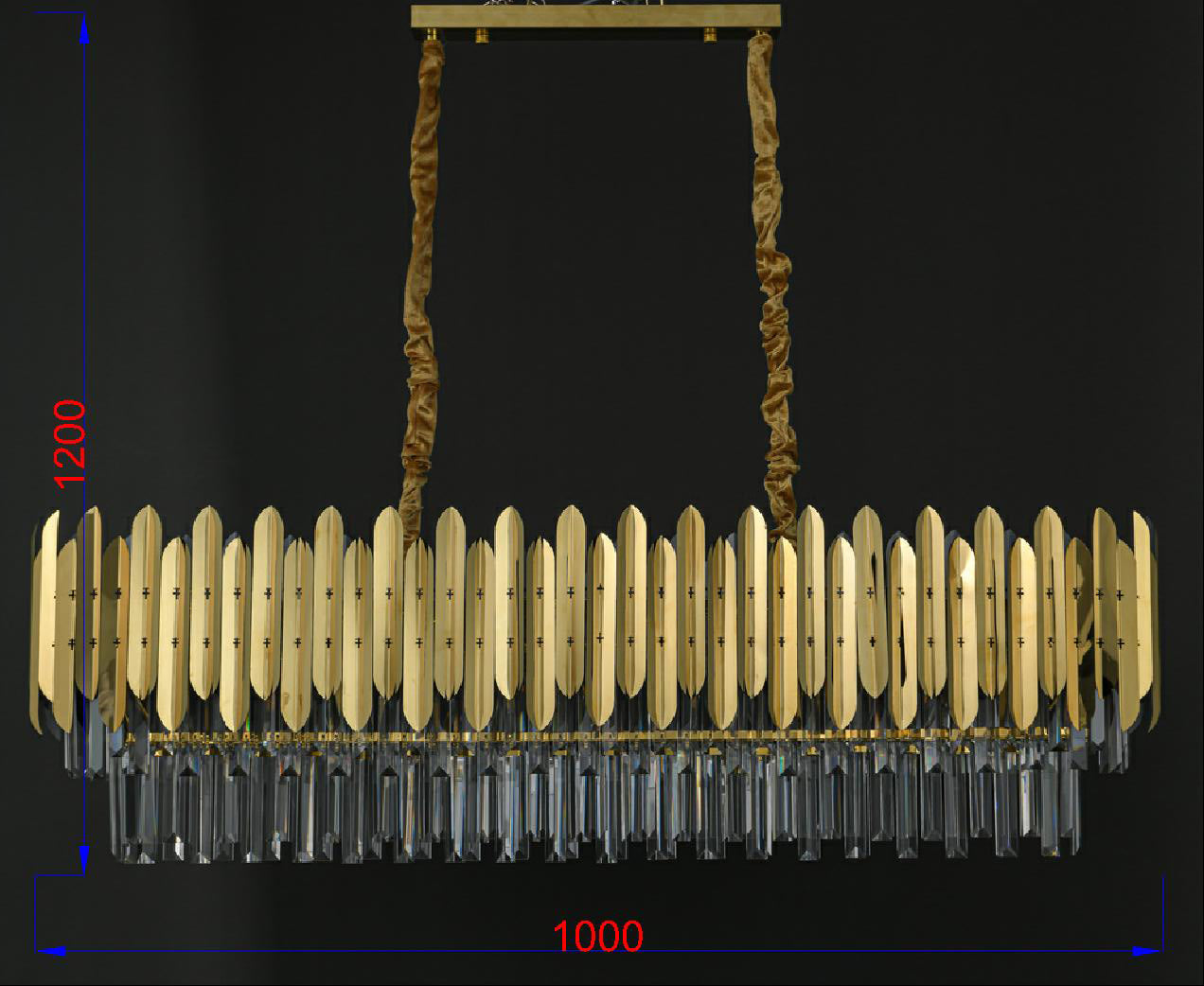 JSPHILO 6-254-12xE14 Shine Rectangular Chandeliers