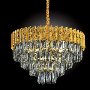 JSPHILO 6-380-9xE14+Gold+ Clear Shine Crystal Chandeliers