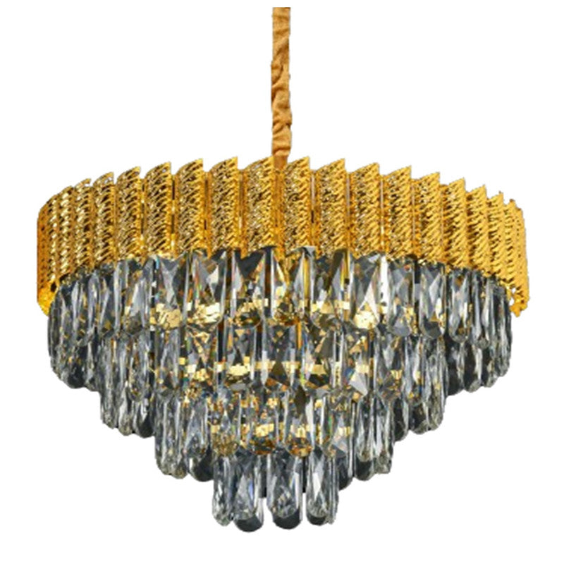 JSPHILO 6-380-9xE14+Gold+ Clear Shine Crystal Chandeliers