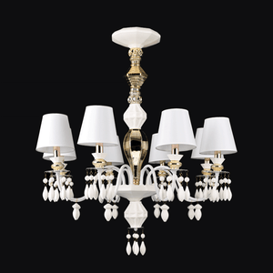 JSPHILO-6-415-8xE14 - White & Gold Metal Luxury Chandelier