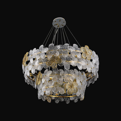 JSPHILO-6-419-18xE14 - Gold & Clear Metal Crystal Chandelier