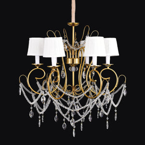 JSPHILO-6-422-6xE14 - Brass & Gold Metal Luxury Chandelier