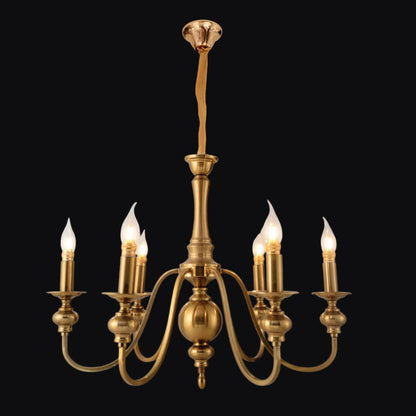 JSPHILO-6-427-8xE14 - Gold Metal Candle Arm Chandelier