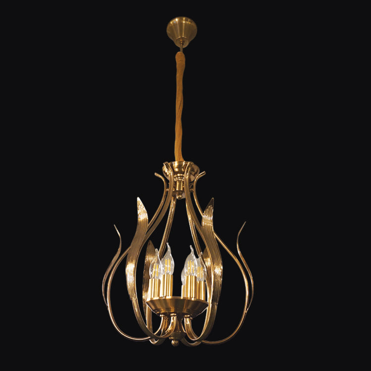 JSPHILO-6-429-6xE14 - Gold Metal Luxury Chandelier