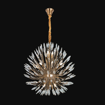 JSPHILO-6-430-22xG9 - Gold & Clear Metal Luxury Chandelier
