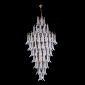 JSPHILO-6-433-44xE14 - Gold & White Metal Double Height Chandelier