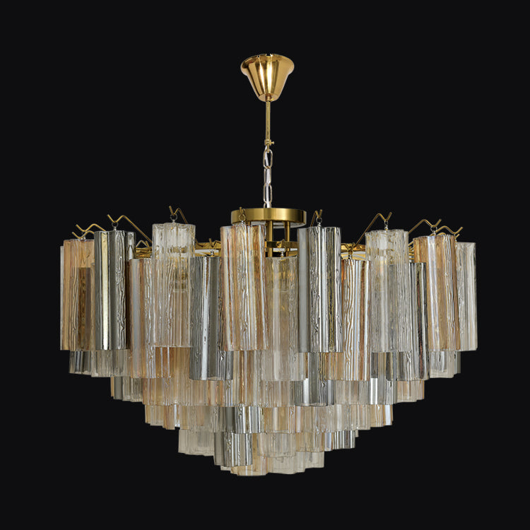 JSPHILO-6-435-16xE14 - Gold & Honey & Clear & Smoke Metal Crystal Chandelier
