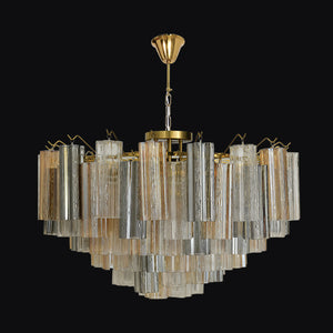 JSPHILO-6-435-16xE14 - Gold & Honey & Clear & Smoke Metal Crystal Chandelier