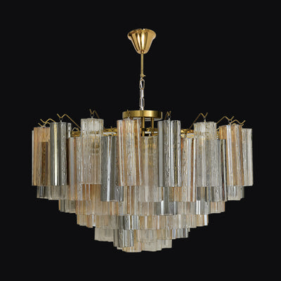 JSPHILO-6-435-16xE14 - Gold & Honey & Clear & Smoke Metal Crystal Chandelier