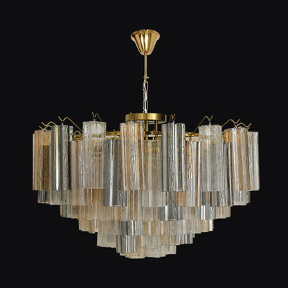 JSPHILO-6-435-16xE14 - Gold & Honey & Clear & Smoke Metal Crystal Chandelier