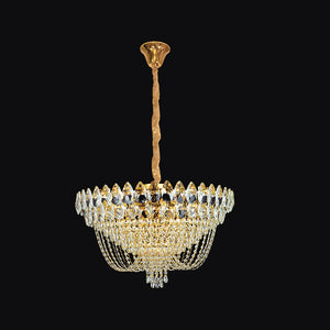 JSPHILO-6-448-18xE14 - Gold & Clear Metal Crystal Chandelier