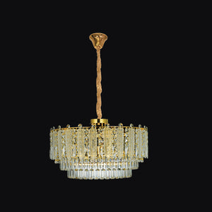 JSPHILO-6-450-10xE14 - Gold & Clear Metal Crystal Chandelier