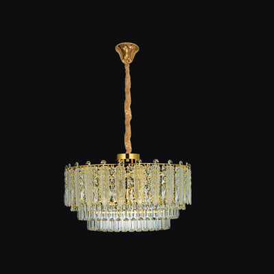JSPHILO-6-450-10xE14 - Gold & Clear Metal Crystal Chandelier