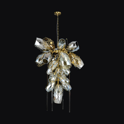 JSPHILO-6-454-31xG9 - Gold & Smoke & Amber Metal Luxury Wall Light