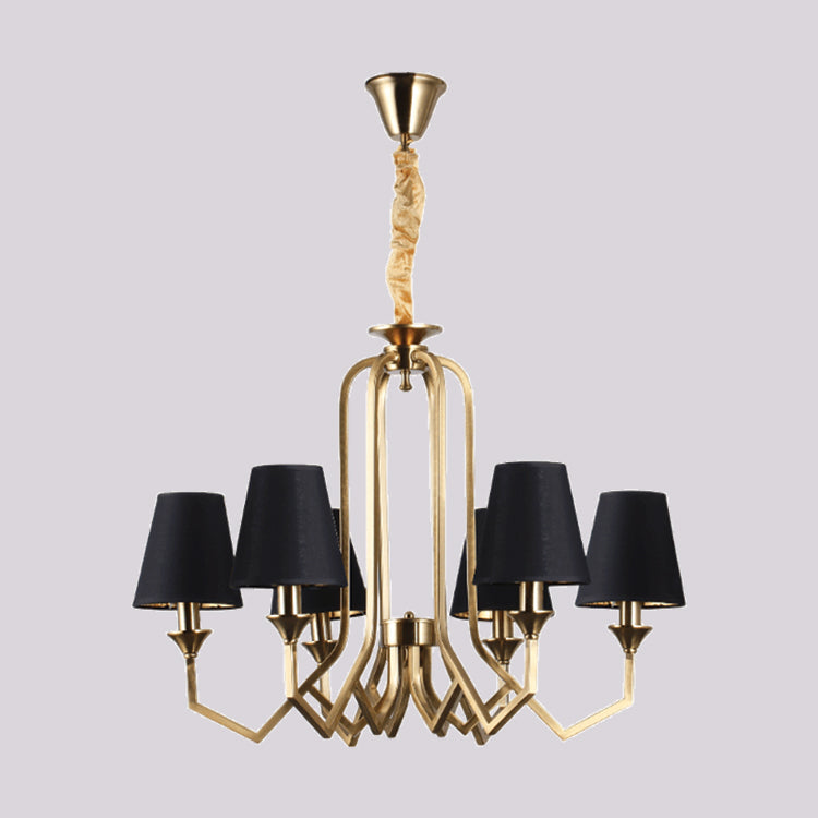 JSPHILO-6-460-6xE14 - Black & Gold Metal Modern Chandelier