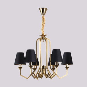 JSPHILO-6-460-6xE14 - Black & Gold Metal Modern Chandelier