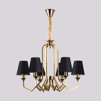 JSPHILO-6-460-6xE14 - Black & Gold Metal Modern Chandelier