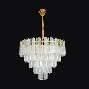 JSPHILO-6-465-15xE14 - Gold & Clear Metal Crystal Chandelier