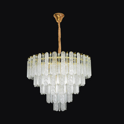 JSPHILO-6-465-15xE14 - Gold & Clear Metal Crystal Chandelier