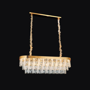 JSPHILO-6-475-17xE14 - Foil Gold & Clear Metal Crystal Chandelier