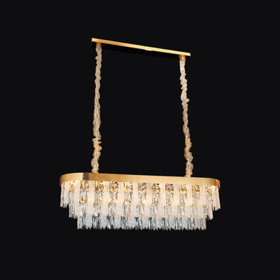 JSPHILO-6-475-17xE14 - Foil Gold & Clear Metal Crystal Chandelier