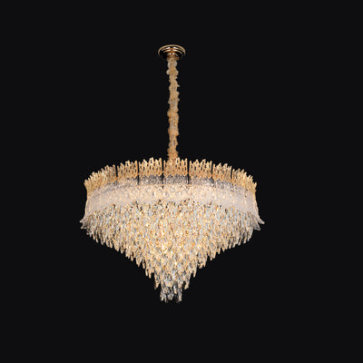 JSPHILO-6-476-16xE14 - Gold & Clear Metal Crystal Chandelier