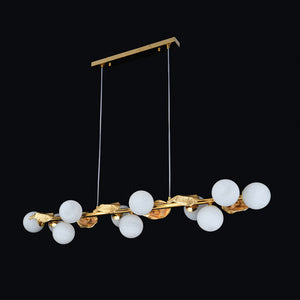 JSPHILO-6-483-11xG9 - Gold & Clear Metal Glass Ball Chandelier
