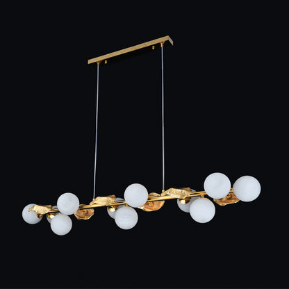 JSPHILO-6-483-11xG9 - Gold & Clear Metal Glass Ball Chandelier