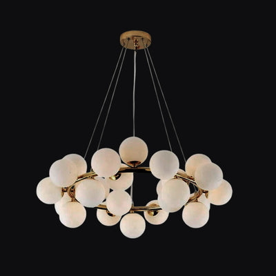 JSPHILO-6-491-25xG9 - Gold & Clear Metal Glass Ball Chandelier