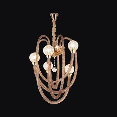 JSPHILO-6-494-5xG9 - Coffee Metal Modern Chandelier