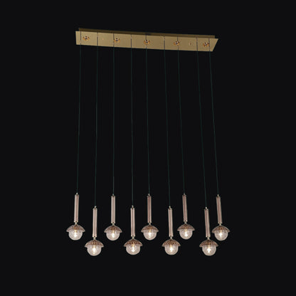 JSPHILO-6-496-9xG9 - Coffee Metal Double Height Chandelier