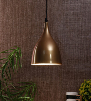 Gold Metal Hanging Light -6-Golden-Wh - Included Bulb