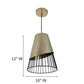 Gold Metal Hanging Light - 6003 - Included Bulb