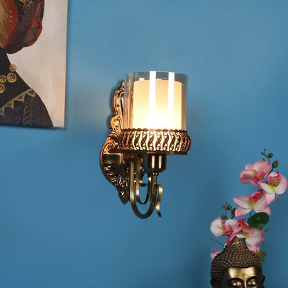 Antique Gold Iron Wall Light - E27 holder - without Bulb - 6120-1W