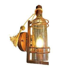 ELIANTE by Jainson Lights | Metal Copper + Finsh Base Wall Light | Clear Glass Shade | E27 Holder | Without Bulb | CC-B0716 | Wall Lights for Home Decoration