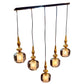 ELIANTE by Jainson Lights | Metal Gold Base Hanging Light | Chrome Glass Shade | E-27 Holder | Without Bulb | CC-CD9389-5 | Hanging Lights for Living Room
