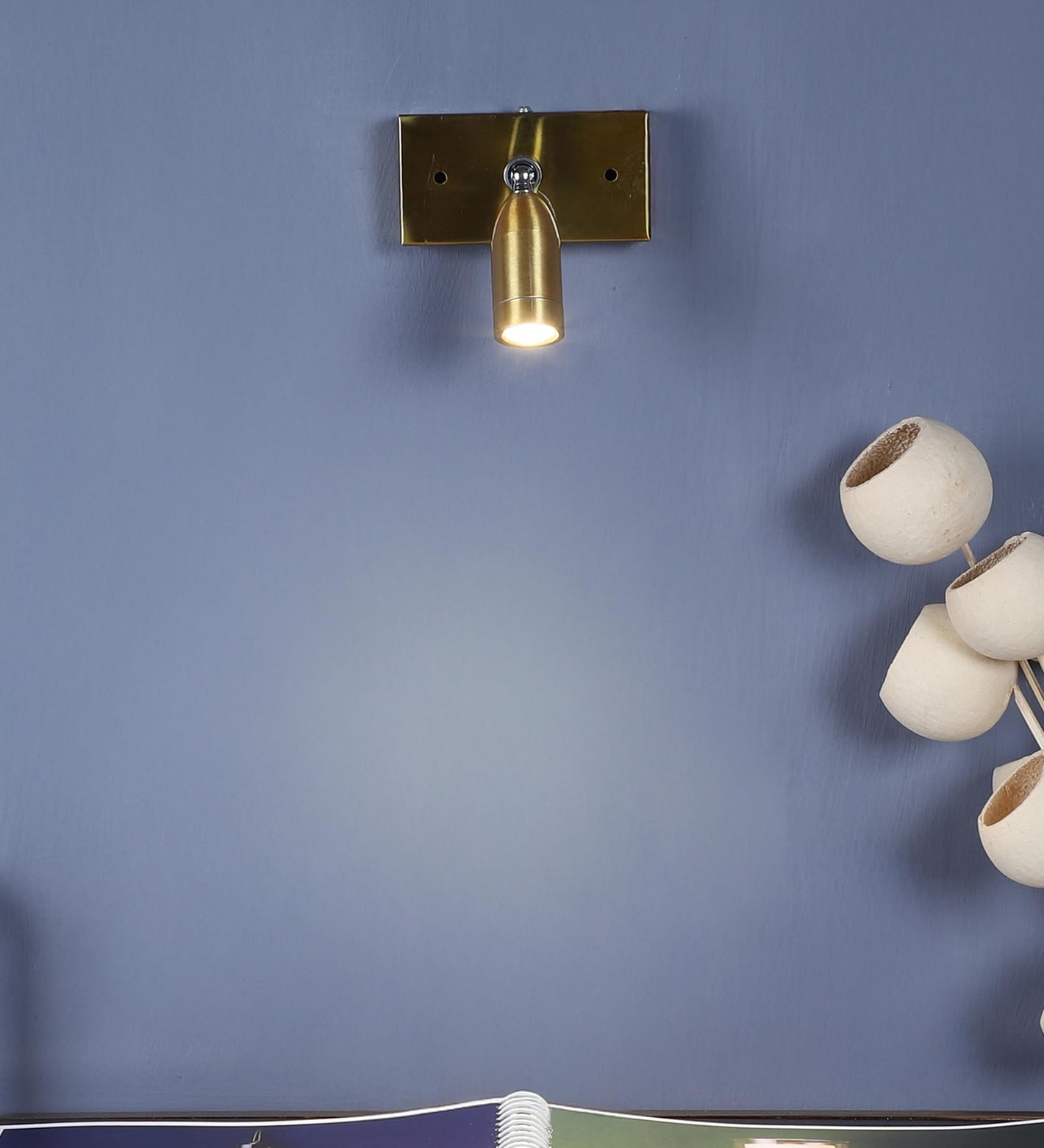 ELIANTE Lumora 7 Watt LED Gold Iron Spot Light | LED Wall Spot Light Indoor Downlight Wall Spot Lamps Adjustable Accent Wall Down Lighting for Kitchens Island Museums Offices Ceiling Lamp