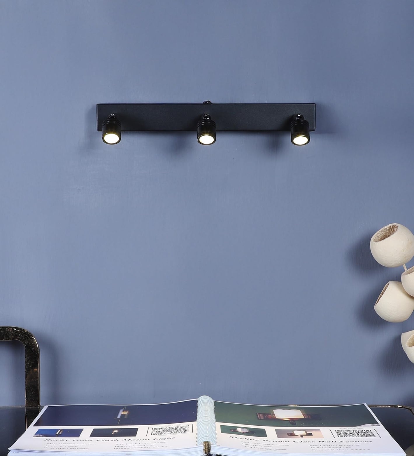 ELIANTE Avarix 2X3 Watt LED Black Iron Spot Light | LED Wall Spot Light Indoor Downlight Wall Spot Lamps Adjustable Accent Wall Down Lighting for Kitchens Island Museums Offices Ceiling Lamp