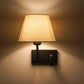 Eliante Bedside Reading Wall Light – Black, Fabric Shade (JS-5132-BLACk)